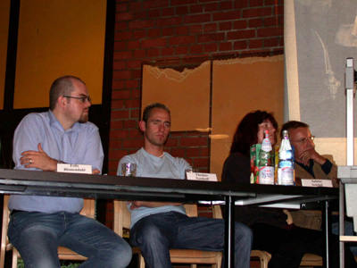 von links nach rechts: Felix Blomendahl, Thomas Notthoff, Sabine Schlss, Moderator Wolfgang Kleinder